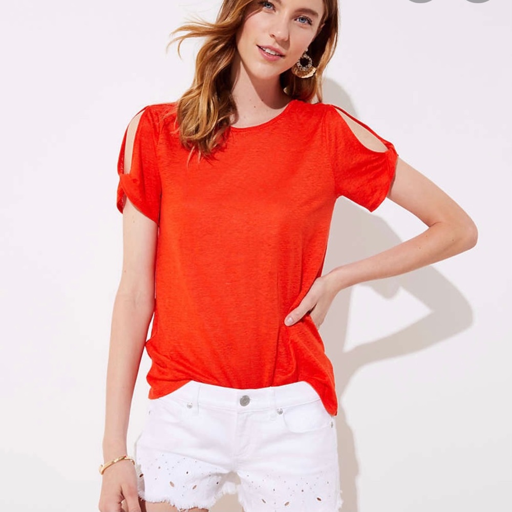 LOFT Linen Twist Sleeve Tee